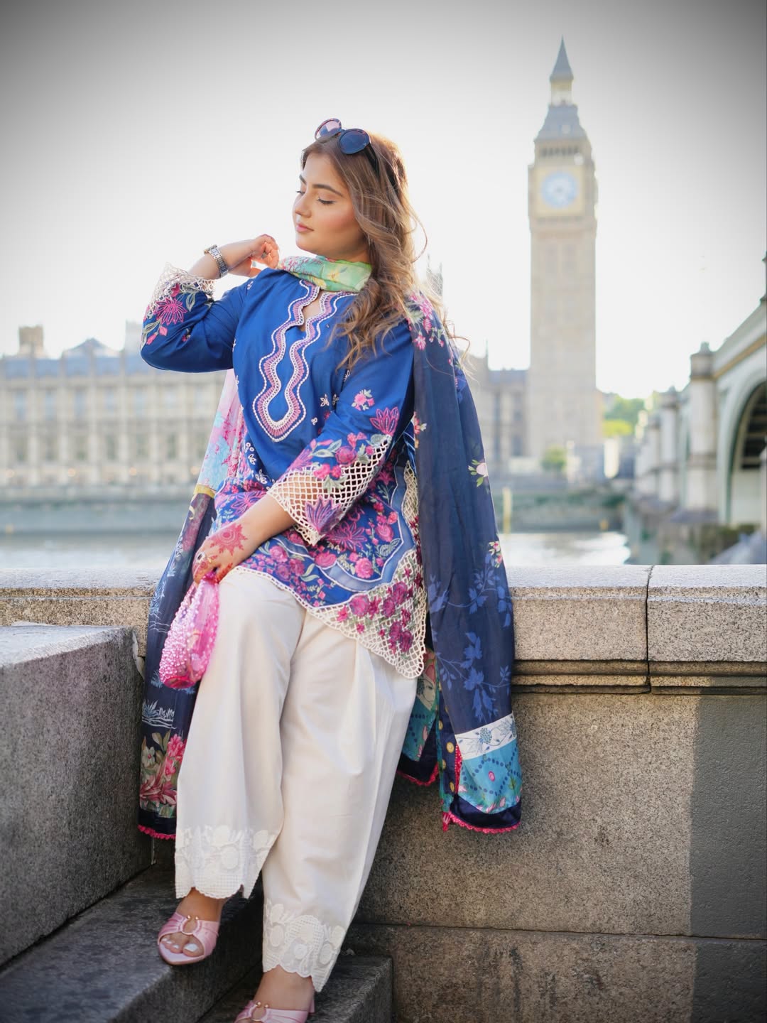 PK-Inspired ETHNC 3PC Set - Heavy Embroidery & Cutowork Premium Fine Cotton - Trends By Marium