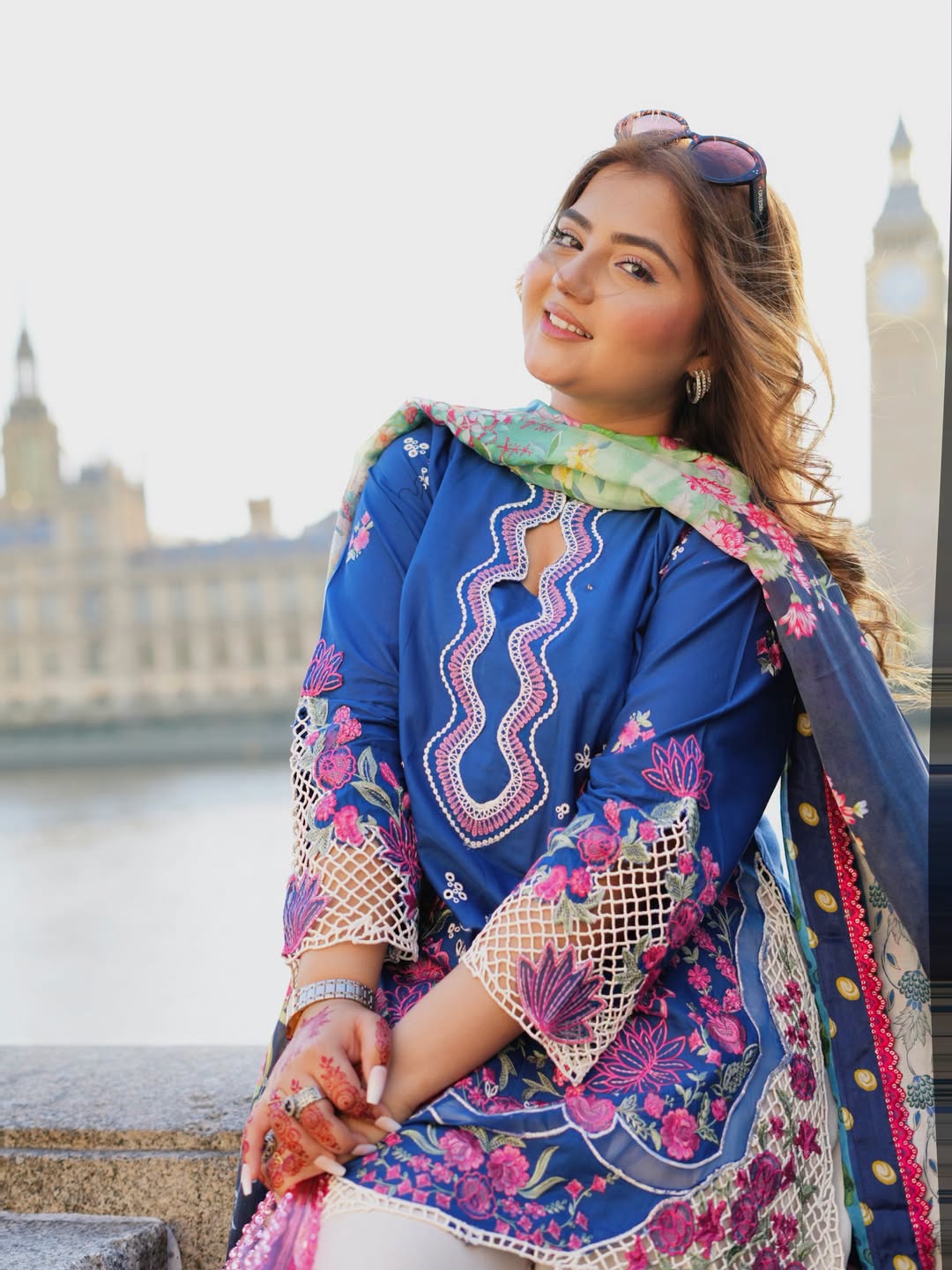 PK-Inspired ETHNC 3PC Set - Heavy Embroidery & Cutowork Premium Fine Cotton - Trends By Marium